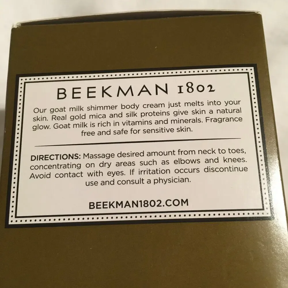 Beekman 1802 POT OF GOLD 8 oz Shimmer Body Cream Goat Milk Made in the USA NEW